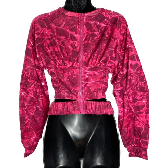 New Small Retro Corset Sweater Grandma Cut out Tie Dye Drop Shoulder - Picture 4 of 4